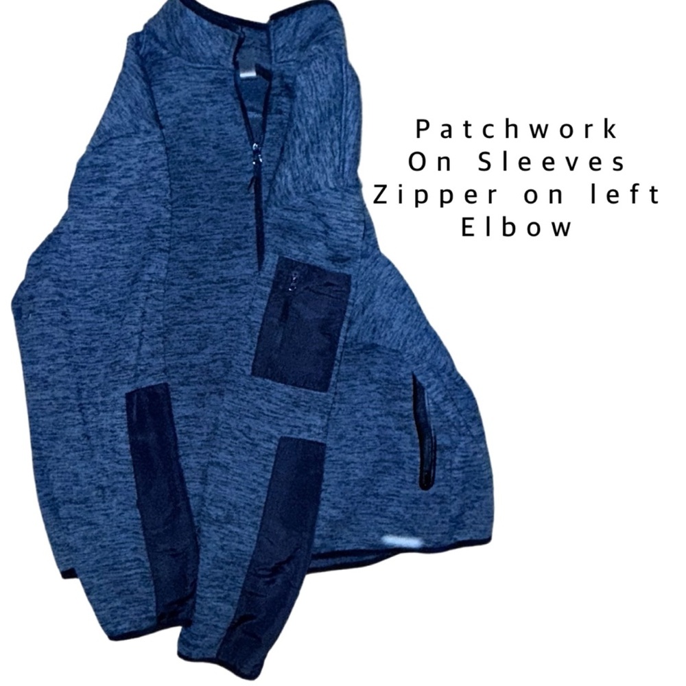 Dip Men’s Full-Zip Fleece Jacket – Blue, Size Large - Picture 3 of 7